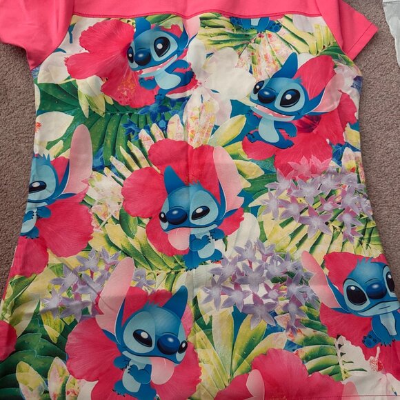 Tooniforms disney lilo and stitch pink scrub top xs extra small - Picture 3 of 3